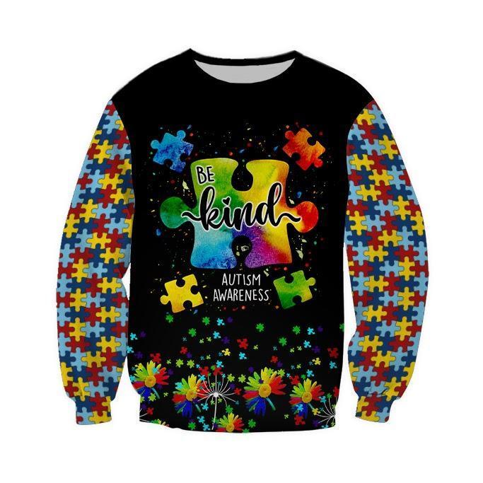 Autism 3D All Over Printed Shirts for Men and Women TT050303-Apparel-TT-Sweatshirts-S-Vibe Cosy™