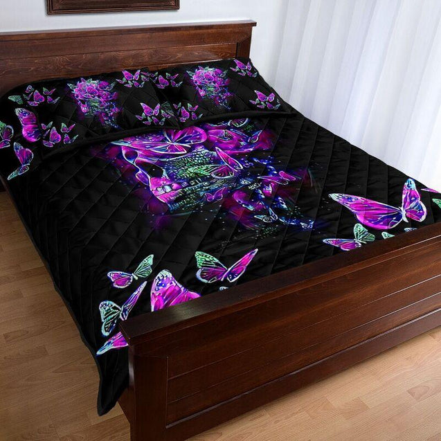 Quilt bedding set love skull QB05192003S PL-Bedding Set-PL8386-Twin-Vibe Cosy™