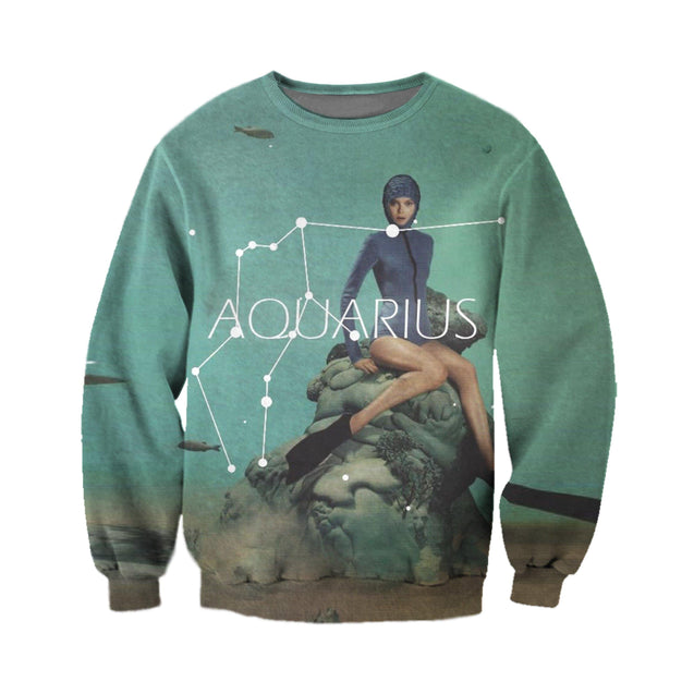 3D ALL OVER PRINTED AQUARIUS ZODIAC T SHIRT NTH160823-Apparel-NTH-Sweat Shirt-S-Vibe Cosy™