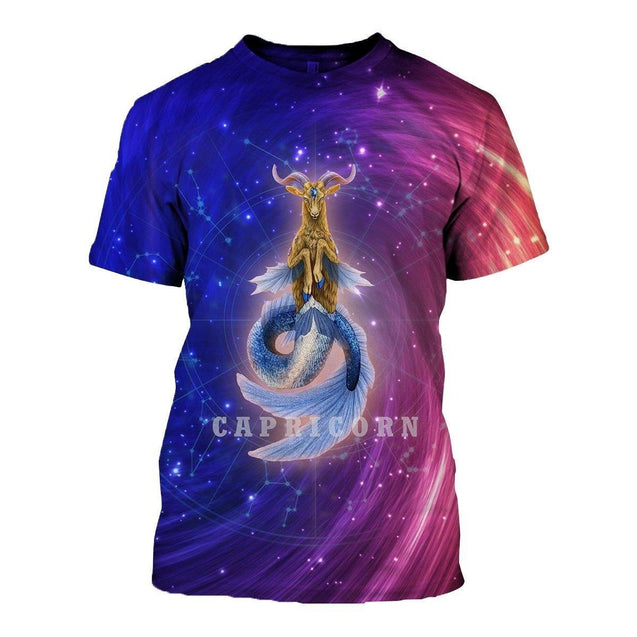 3D ALL OVER PRINTED CAPRICORN ZODIAC T SHIRT NTH160843-Apparel-NTH-T-Shirt-S-Vibe Cosy™