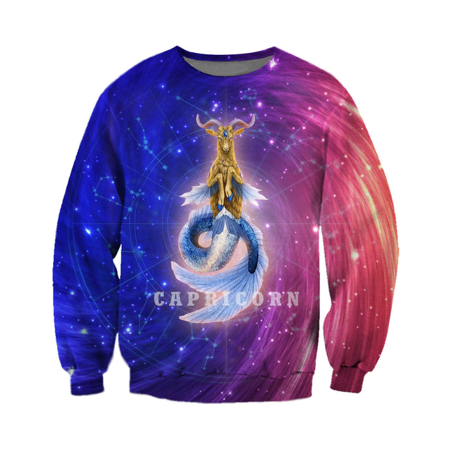 3D ALL OVER PRINTED CAPRICORN ZODIAC T SHIRT NTH160843-Apparel-NTH-Sweat Shirt-S-Vibe Cosy™
