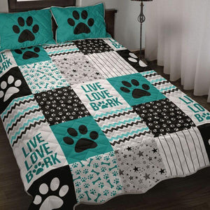 Live Love Bark Paw Shape Quilt Bedding Set SU280404-Quilt-SUN-King-Vibe Cosy™