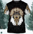 Premium Wolf Native American 3D All Over Printed Unisex Shirts