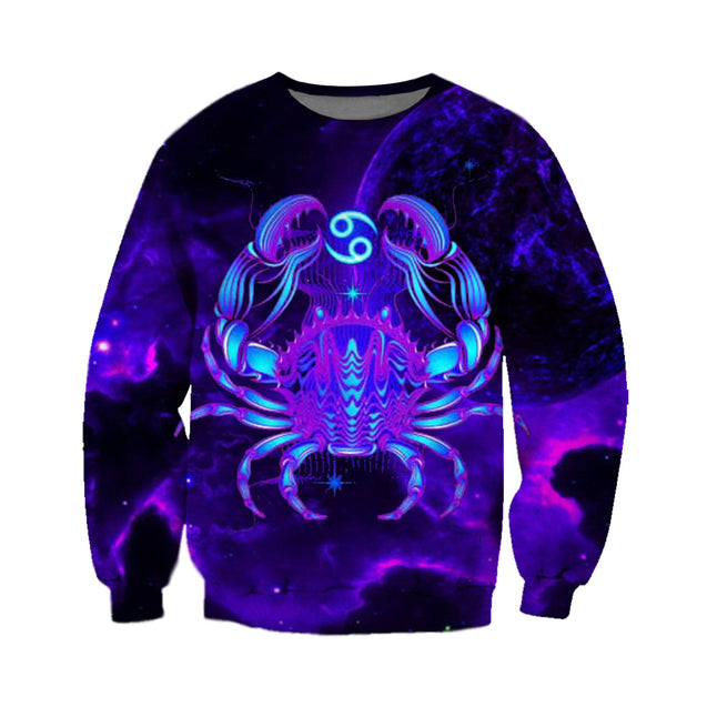 3D ALL OVER PRINTED CANCER ZODIAC T SHIRT NTH160838-Apparel-NTH-Sweat Shirt-S-Vibe Cosy™