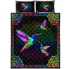 Rainbow Hummingbird Quilt Bedding Set-ML