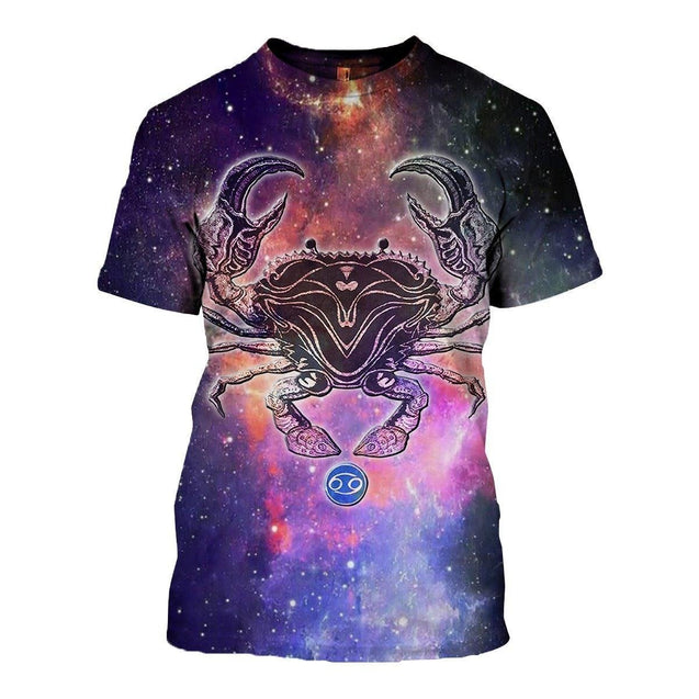 3D ALL OVER PRINTED CANCER ZODIAC T SHIRT NTH160840-Apparel-NTH-T-Shirt-S-Vibe Cosy™