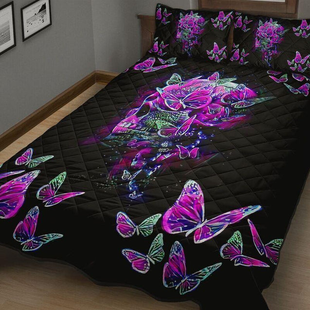 Quilt bedding set love skull QB05192003S PL-Bedding Set-PL8386-Twin-Vibe Cosy™