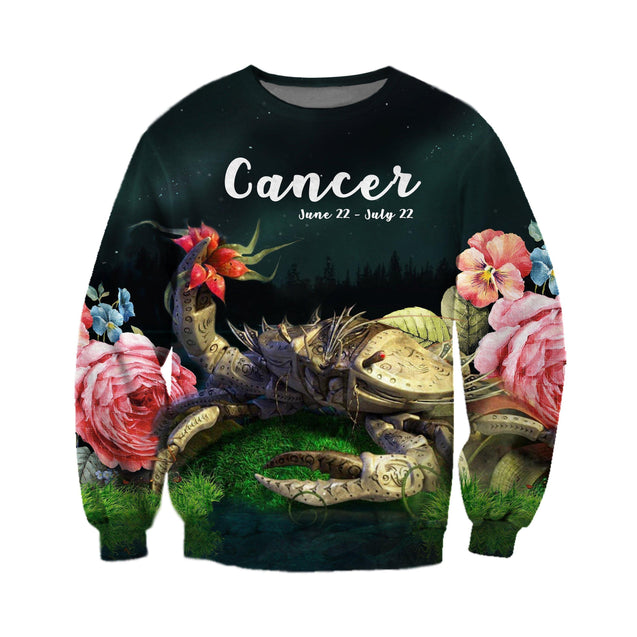 3D ALL OVER PRINTED CANCER ZODIAC T SHIRT NTH160834-Apparel-NTH-Sweat Shirt-S-Vibe Cosy™