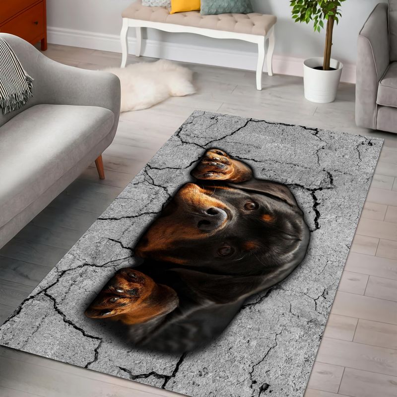 Rottweiler rectangle rug HG71004-Rug-HG-5' X 8'-Vibe Cosy™