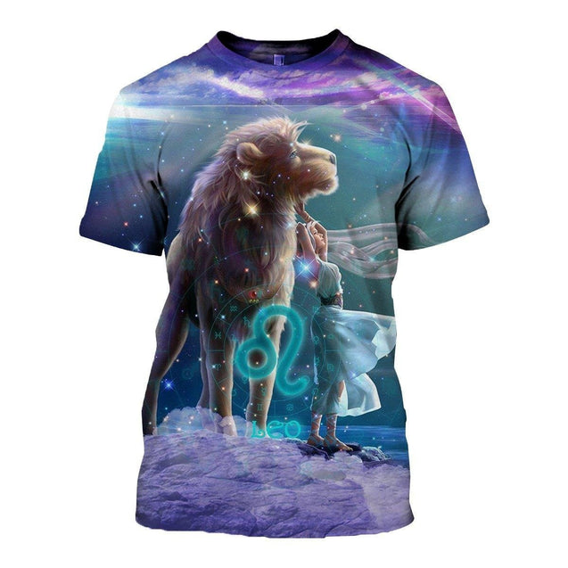 3D ALL OVER PRINTED LEO ZODIAC T SHIRT NTH160865-Apparel-NTH-T-Shirt-S-Vibe Cosy™