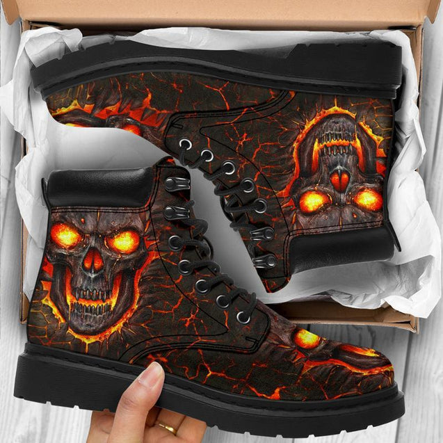 Skull Lava All Season Boots NHT290303-Apparel-HP Arts-US5 (EU38)-MEN'S LOW TOP-Vibe Cosy™