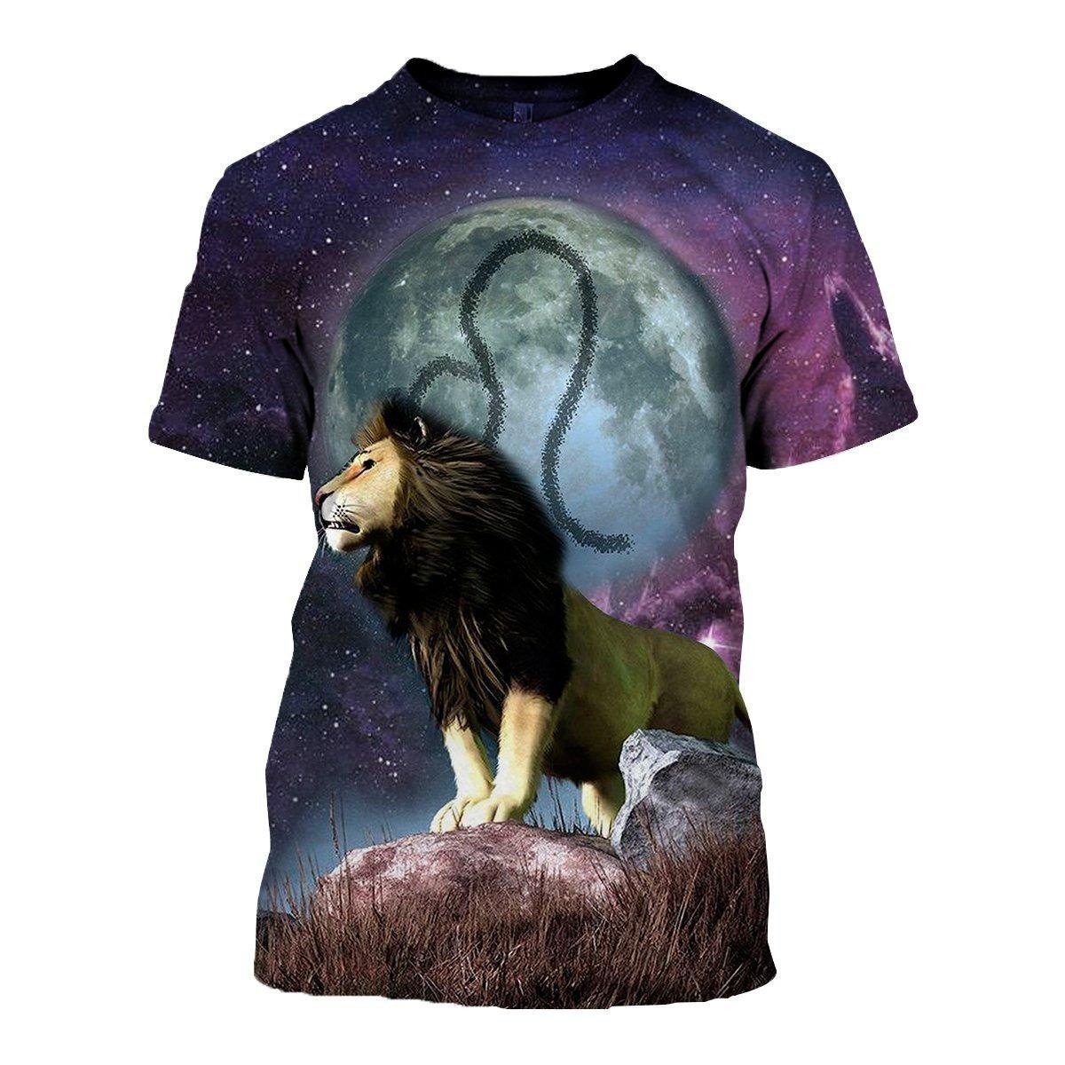 3D ALL OVER PRINTED LEO ZODIAC T SHIRT NTH160862-Apparel-NTH-T-Shirt-S-Vibe Cosy™