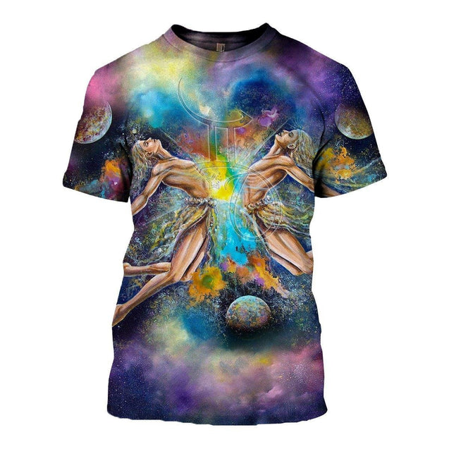 3D ALL OVER PRINTED GEMINI ZODIAC T SHIRT NTH160857-Apparel-NTH-T-Shirt-S-Vibe Cosy™