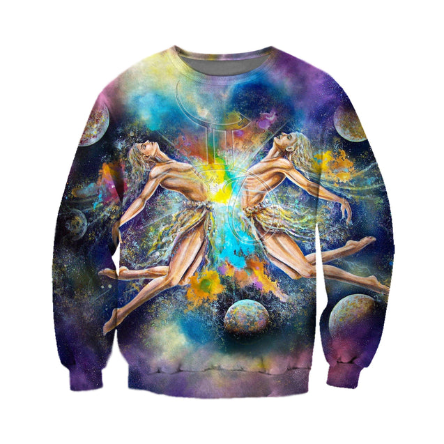 3D ALL OVER PRINTED GEMINI ZODIAC T SHIRT NTH160857-Apparel-NTH-Sweat Shirt-S-Vibe Cosy™