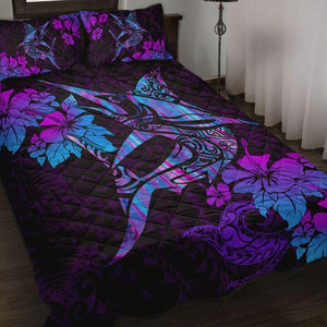 Beautiful Marlin Fish Hibiscus Hawaii quilt bedding set