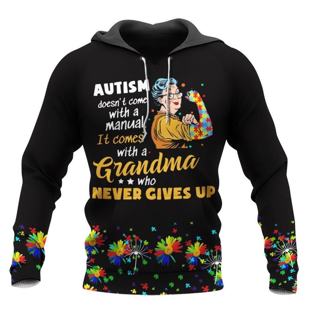 Autism Come with Gramma 3D All Over Printed Shirts for Men and Women TT050301-Apparel-TT-Hoodie-S-Vibe Cosy™