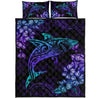 Beautiful Shark Hibiscus Hawaii quilt bedding set