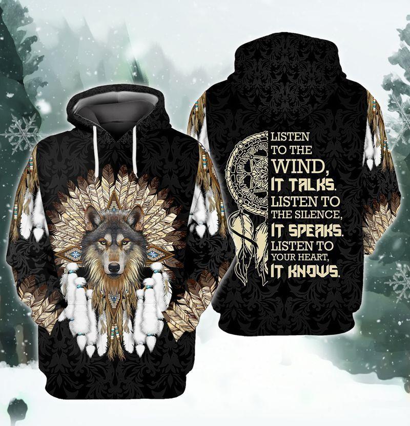 Premium Wolf Native American 3D All Over Printed Unisex Shirts