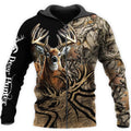 Camo Caribou Deer Hunting Hoodie T-Shirt Sweatshirt NM-Apparel-NM-Zip-Hoodie-S-Vibe Cosy™