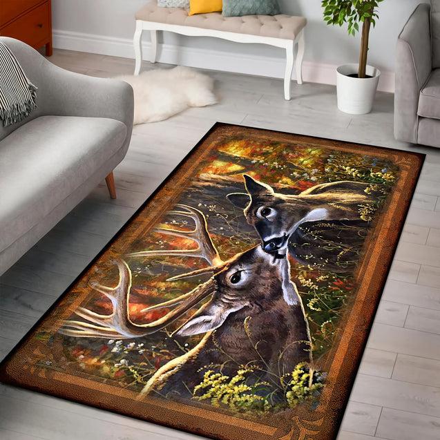 Couple Deer 3D Rug LAM