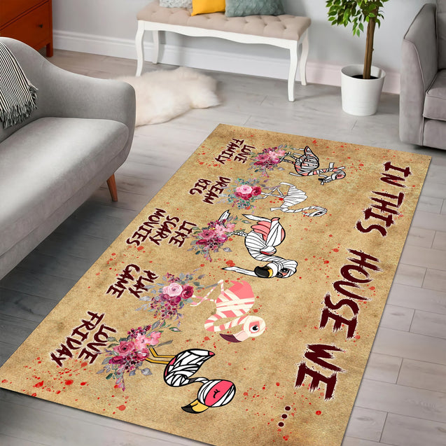 In This House Flamingos Horror Rug MH270820-MEI