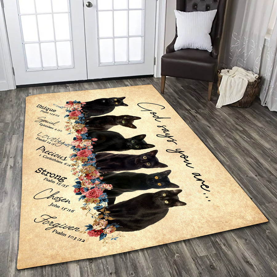 Black Cat-God Says You Are Rug Pi28072003-Rug-TA-3'x5'-Vibe Cosy™