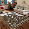 Love Gift Couple Deer Custom Name 3D Rug LAM