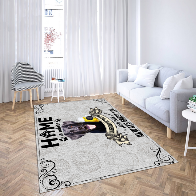 Black Labrador and Beer Rug VP22092002S1