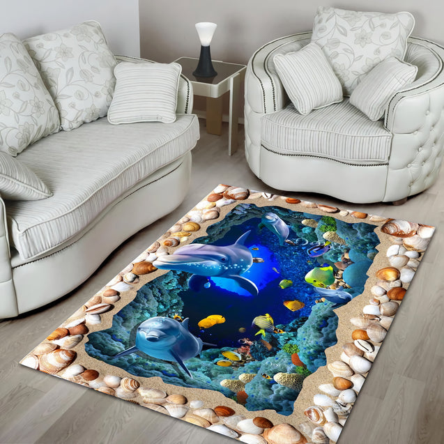 Dolphin Lovers 3D Rug TN29082001