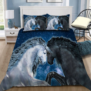 Black Horse And White Horse Bedding Set TAHR8S1-Quilt-TA-Twin-Vibe Cosy™