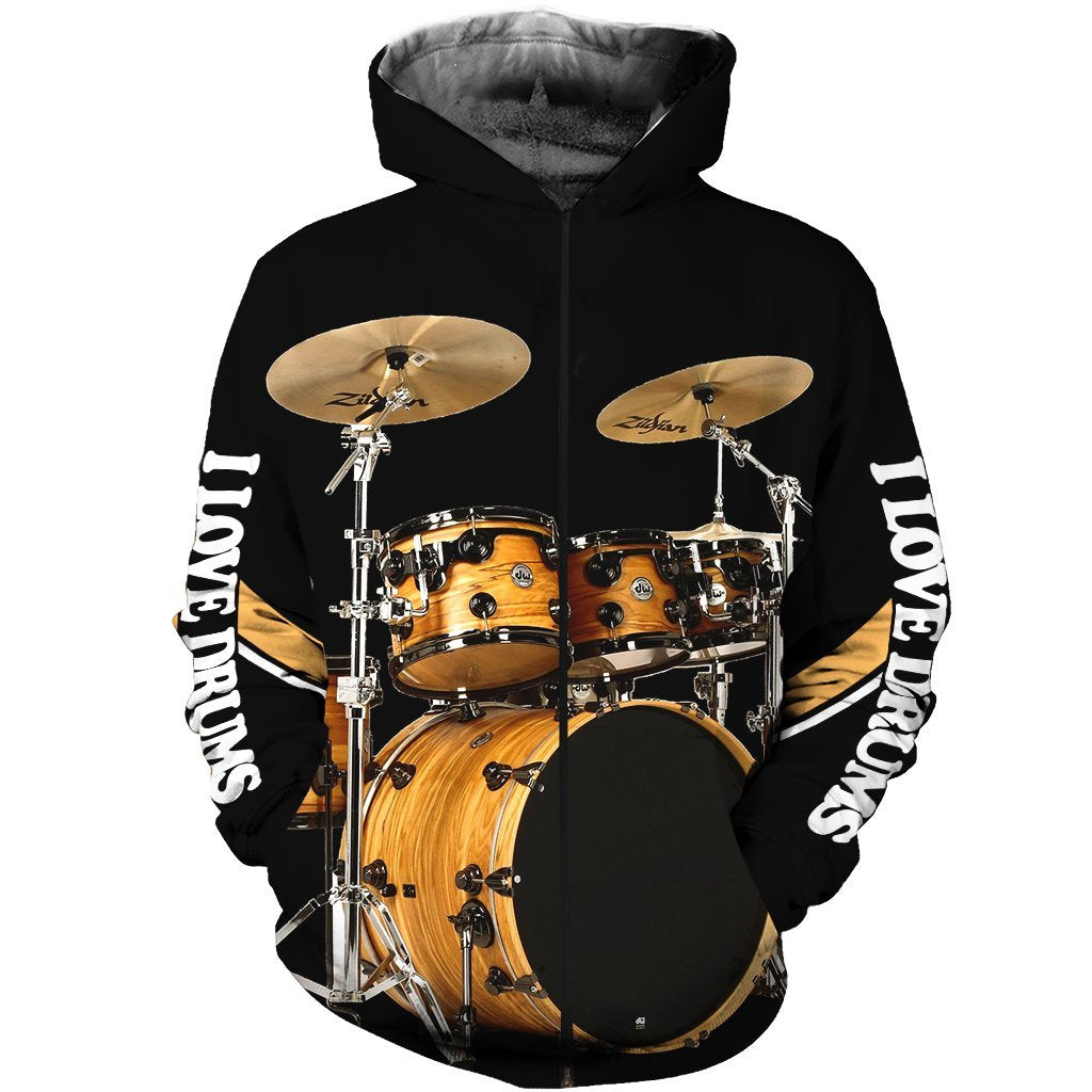 Drum music 3d hoodie shirt for men and women HG12118-Apparel-HG-Zip hoodie-S-Vibe Cosy™