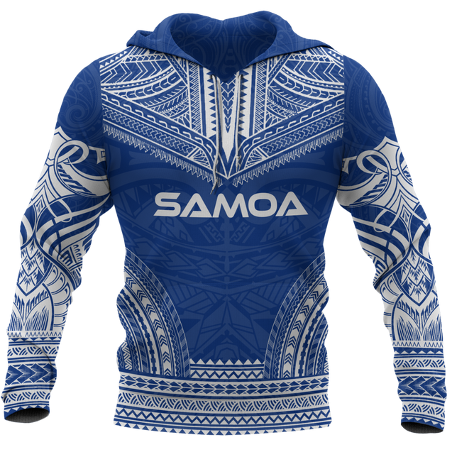 Samoa Polynesian Chief Hoodie - Blue Version DTD11062004-Apparel-PL8386-Vibe Cosy™