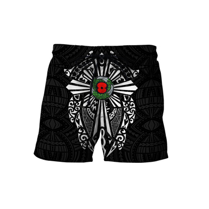 New zealand anzac, lest we forget maori cross tattoo 3d all over printed shirt and short for man and women MH3006201-Apparel-PL8386-Shorts-S-Vibe Cosy™