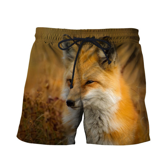 3D All Over Printed Fox Art Nature Paintings Shirts and Shorts-Apparel-HP Arts-SHORTS-S-Vibe Cosy™