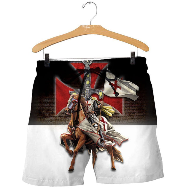 3D All Over Printed Knights Templar On Horseback-Apparel-HP Arts-SHORTS-S-Vibe Cosy™