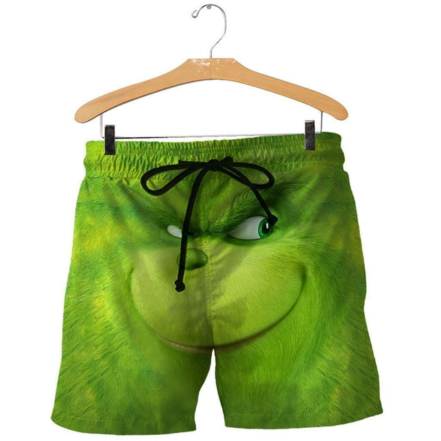 3D ALL OVER PRINTED DIRTY SMILING GRINCH FACE-Apparel-HP Arts-SHORTS-S-Vibe Cosy™