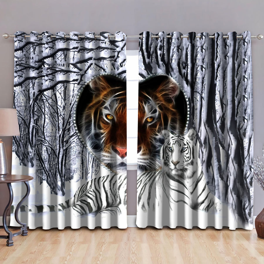 White Tiger Power Window Curtains by SUN SU200602S-Curtains-SUN-52'' x 63''-Vibe Cosy™