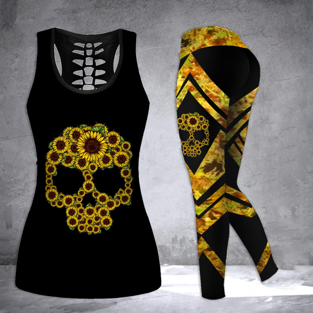 Skull Hippie Combo Tank + Legging NNK030911-Apparel-PL8386-S-S-Vibe Cosy™