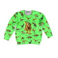 3D All Over Printed Green Dinosaurs T-Rex Shirts-Apparel-HP Arts-Sweatshirt-TODDLER 2T-Vibe Cosy™