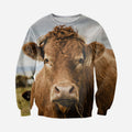 3D All Over Printed Cow-Apparel-HP Arts-Sweatshirt-S-Vibe Cosy™
