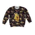 3D All Over Printed Black Dinosaurs T-Rex Shirts-Apparel-HP Arts-Sweatshirt-TODDLER 2T-Vibe Cosy™