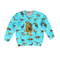 3D All Over Printed Blue Dinosaurs T-Rex Shirts-Apparel-HP Arts-Sweatshirt-TODDLER 2T-Vibe Cosy™