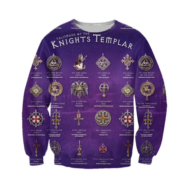 3D All Over Printed Talismans Of The Knights Templar Shirts and Shorts-Knights Templar-HP Arts-Sweatshirt-XS-Vibe Cosy™