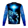 Way Maker Miracle Worker Promise Keeper Light In The Darkness Blue Lion All Over Printed Shirt - Amaze Style™-Apparel