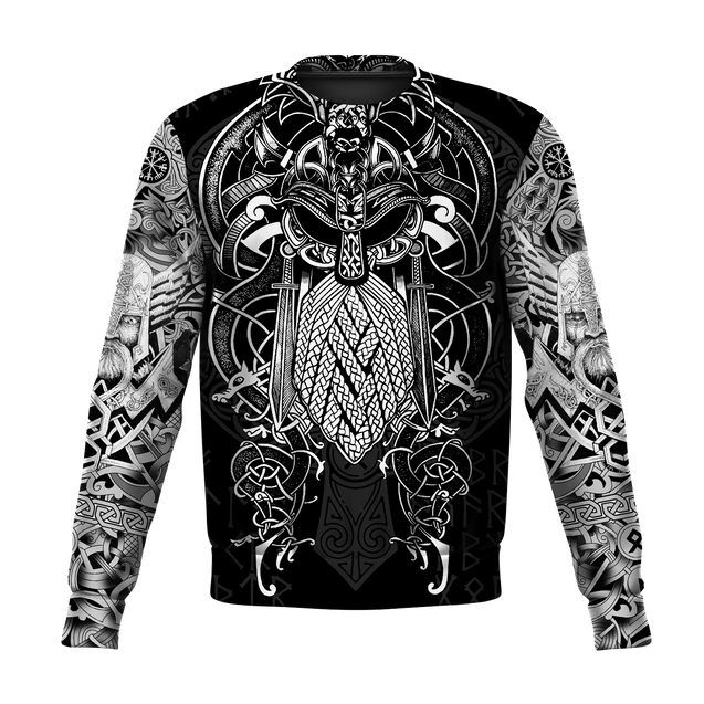 Vikings - Odin Tatoo Style - Amaze Style™-ALL OVER PRINT HOODIES