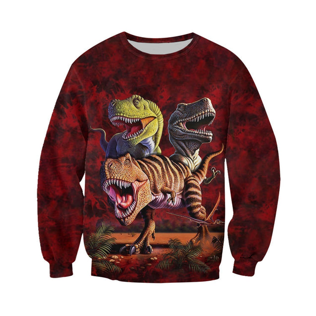 3D All Over Printed T-Rex Collage Shirts and Shorts-Apparel-HP Arts-Sweatshirt-S-Vibe Cosy™