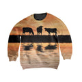 Sunset and Cow Kids All Over-Apparel-HD09-Sweatshirt-TODDLER 2T-Vibe Cosy™