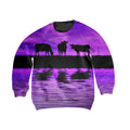 Sunset and Cow Violet Kids All Over-Apparel-HD09-Sweatshirt-TODDLER 2T-Vibe Cosy™