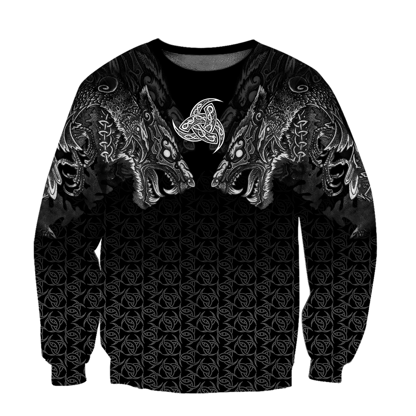 Fenrir Wolf Viking 3D All Over Printed Unisex Deluxe Hoodie ML