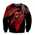 Amazing Tahiti Polynesian Tattoo 3D Tattoo Unisex Deluxe Hoodie ML